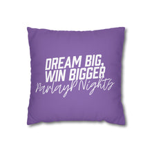 Load image into Gallery viewer, OF SET-2 Dream Big Win Bigger Square Pillow Case Purple
