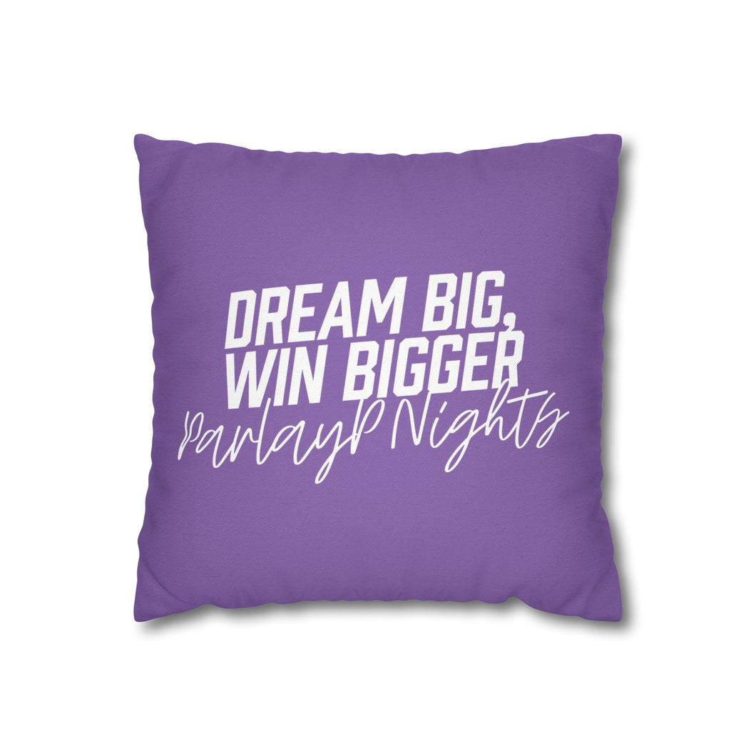 OF SET-2 Dream Big Win Bigger Square Pillow Case Purple