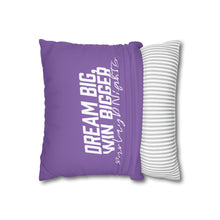 Load image into Gallery viewer, OF SET-2 Dream Big Win Bigger Square Pillow Case Purple
