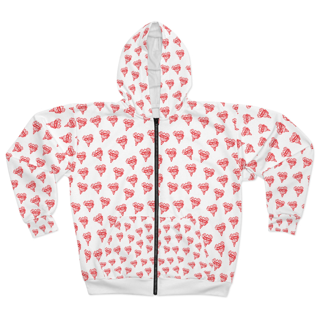 The Goat Patterned Zip Hoodie