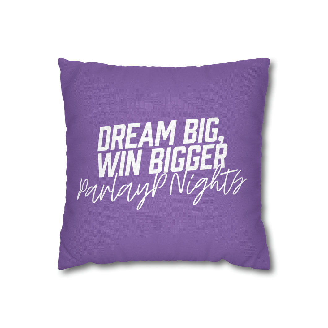 OF SET-2 Dream Big Win Bigger Square Pillow Case Pink