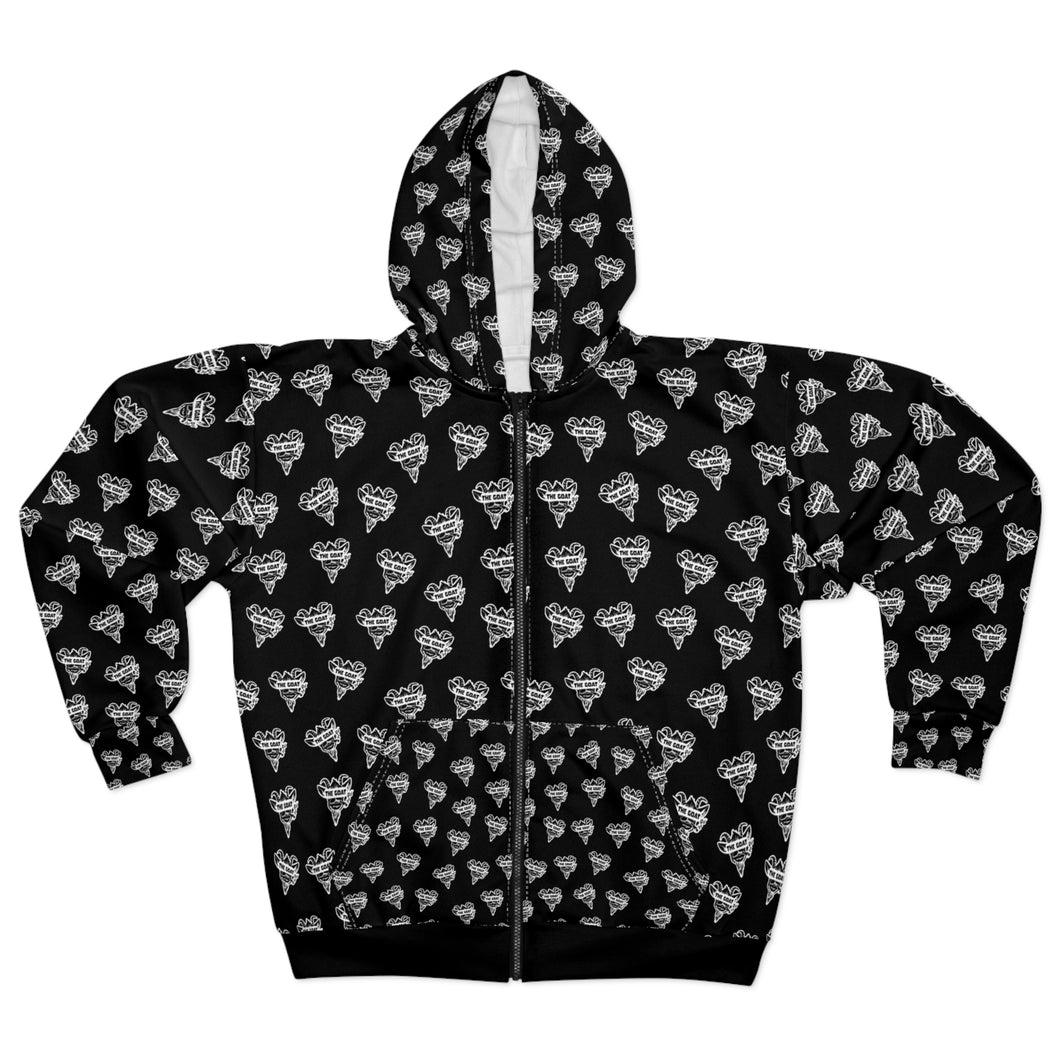 The Goat Patterned Zip Hoodie