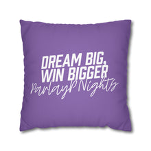 Load image into Gallery viewer, OF SET-2 Dream Big Win Bigger Square Pillow Case Purple
