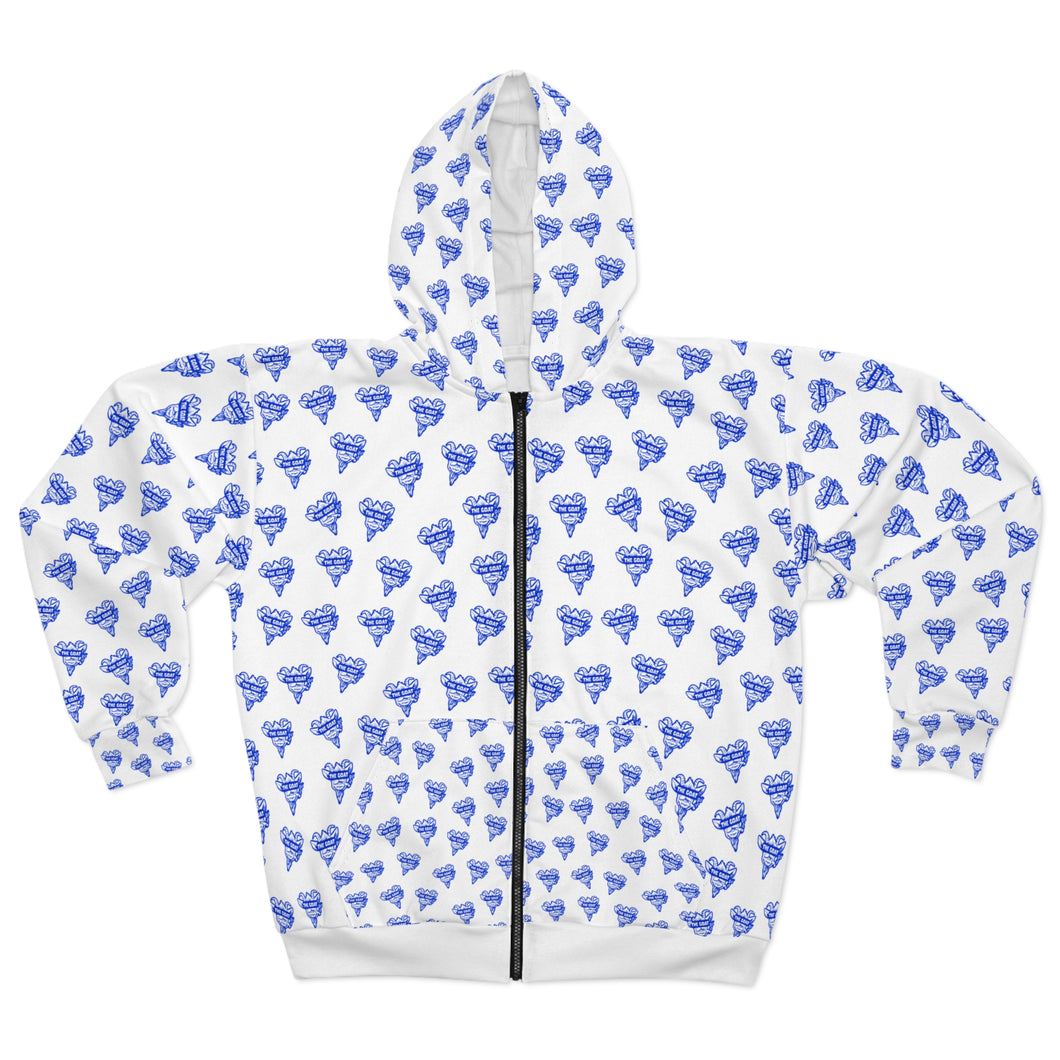 The Goat Patterned Zip Hoodie