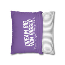 Load image into Gallery viewer, OF SET-2 Dream Big Win Bigger Square Pillow Case Purple
