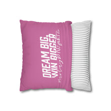 Load image into Gallery viewer, OF SET-2 Dream Big Win Bigger Square Pillow Case Pink
