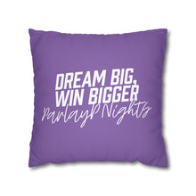 Load image into Gallery viewer, OF SET-2 Dream Big Win Bigger Square Pillow Case Purple

