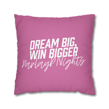 Load image into Gallery viewer, OF SET-2 Dream Big Win Bigger Square Pillow Case Pink
