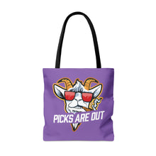 Load image into Gallery viewer, OF SET-2 Picks Are Out Tote Bag Lilac
