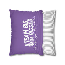Load image into Gallery viewer, OF SET-2 Dream Big Win Bigger Square Pillow Case Purple
