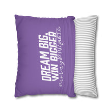 Load image into Gallery viewer, OF SET-2 Dream Big Win Bigger Square Pillow Case Purple
